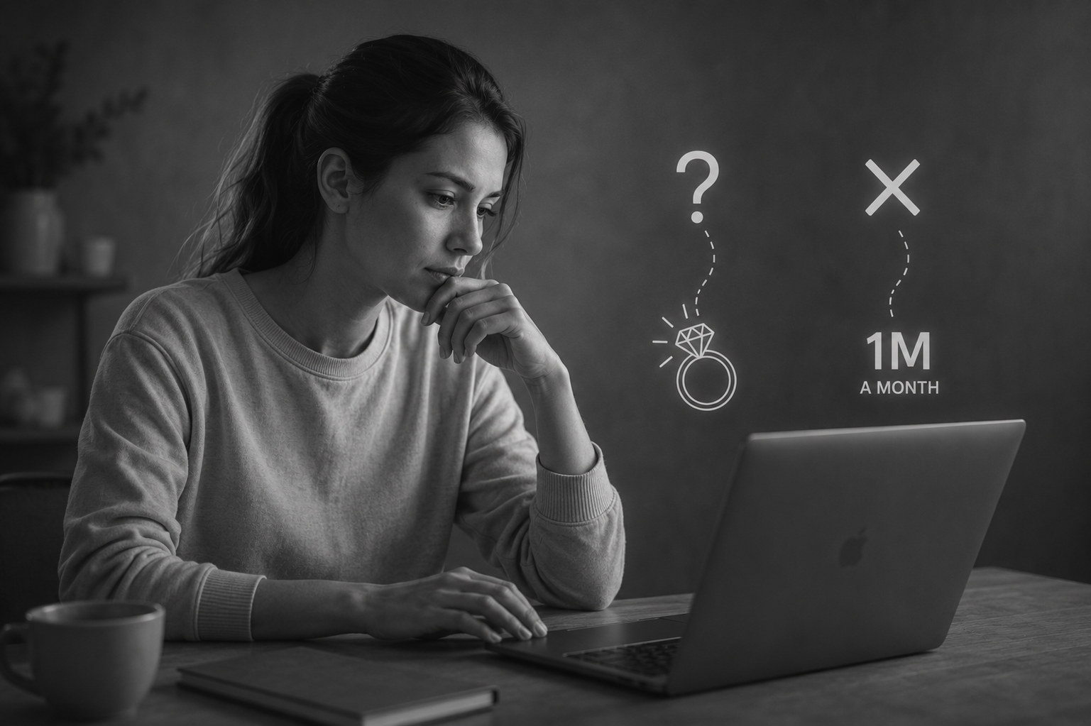 Female ecommerce founder evaluating a business opportunity at her desk, reviewing research notes and market criteria before launching a new online store.