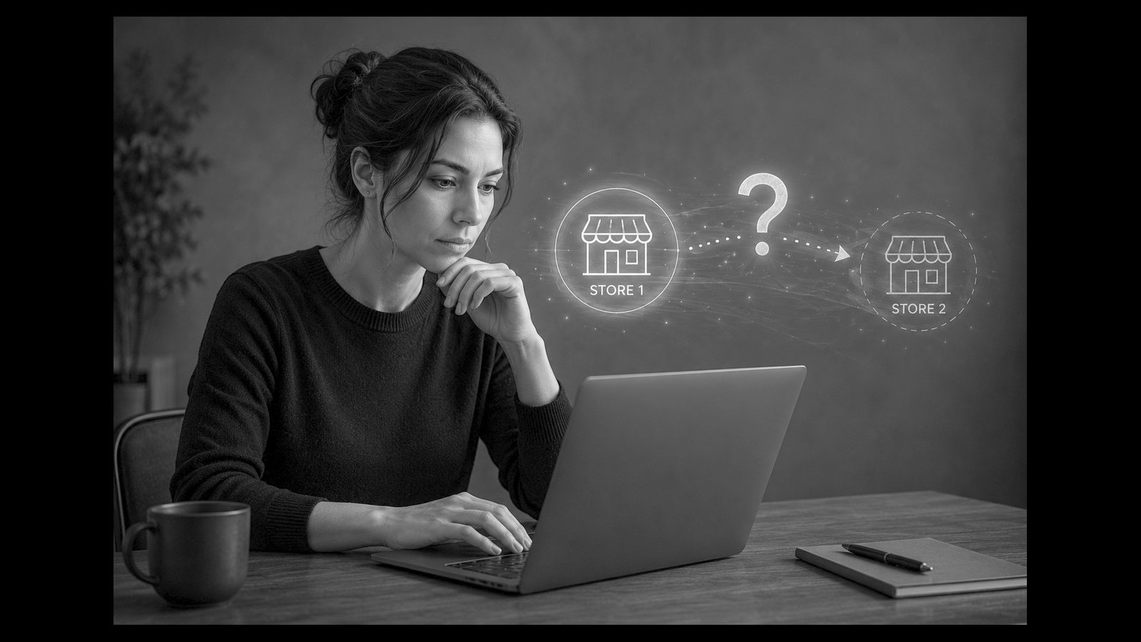 Woman wondering if she should move to store 2.